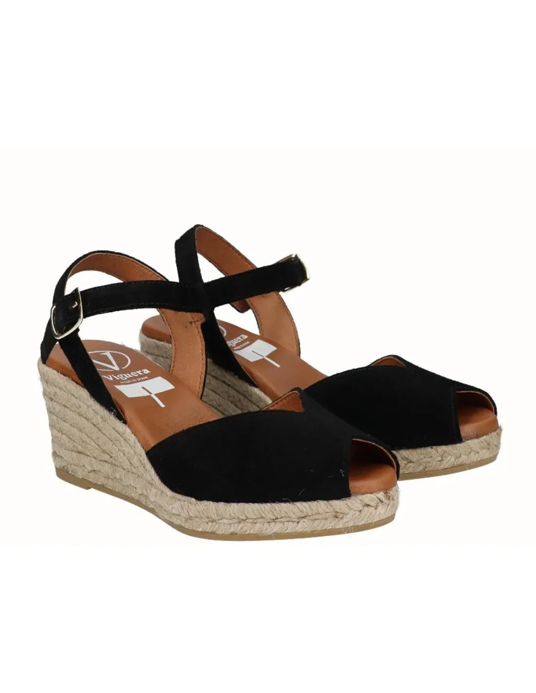 Women's Open Toe Viguera 2008 Black Espadrille