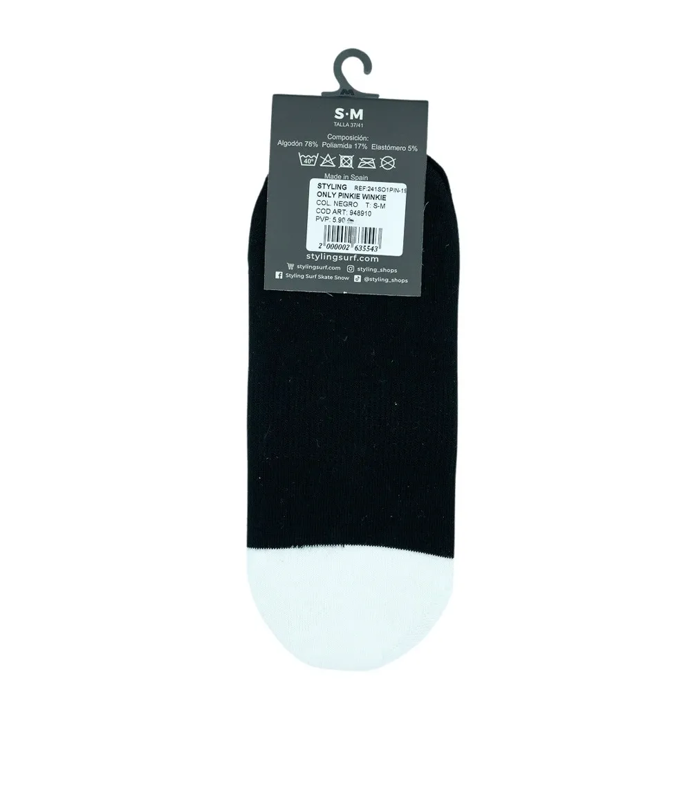 Black Stylish Pinkies Sock - Black