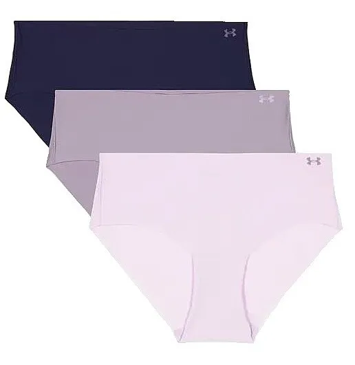 calzoncillos Under Armour Pure Stretch No Show Hipster 3 Pack - Purple Ace/Violet Gray - women´s