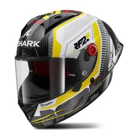 Casco Integral Shark Aeron-Gp Replica Raul Fernandez Signature Blanco-Amarillo