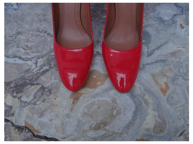 Red Orange Céline Heels