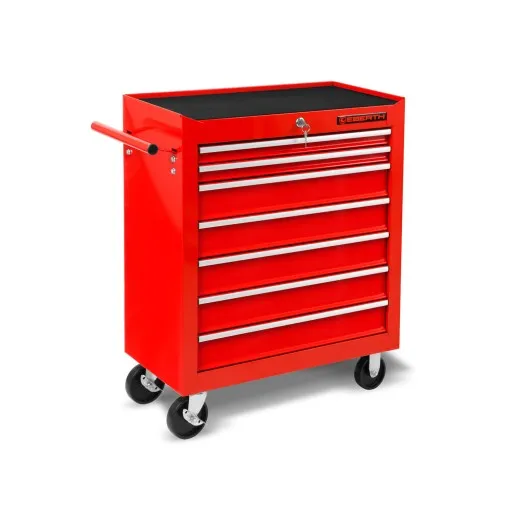 EBERTH Carro de herramientas con 7 cajones de color rojo