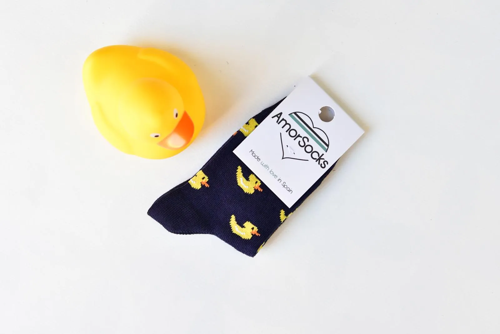 Kids' Navy Duck Love Socks by AmorSocks.