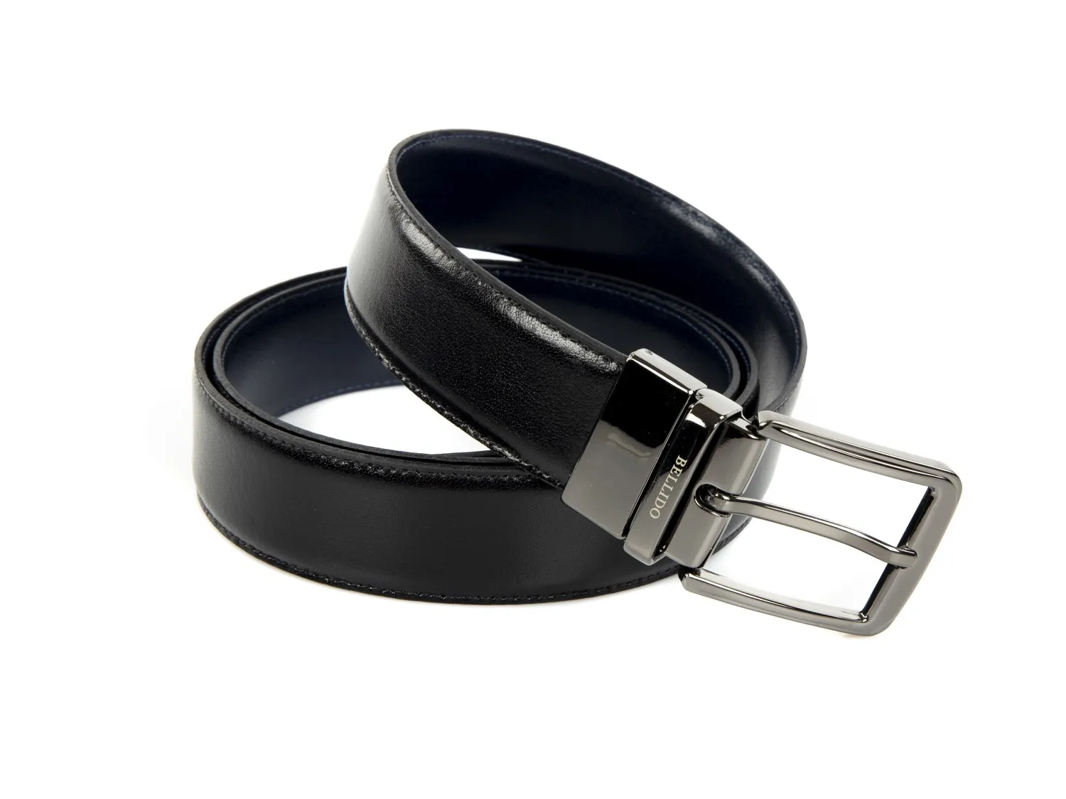 Reversible black/brown-black/blue belt