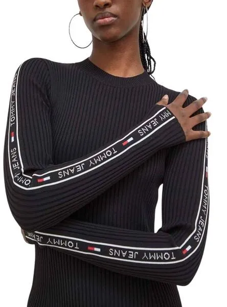 Tommy Jeans Taping Vestido Negro Mujer
