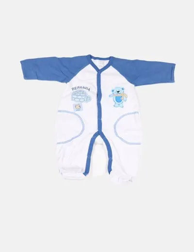 White printed wide-leg baby pajamas