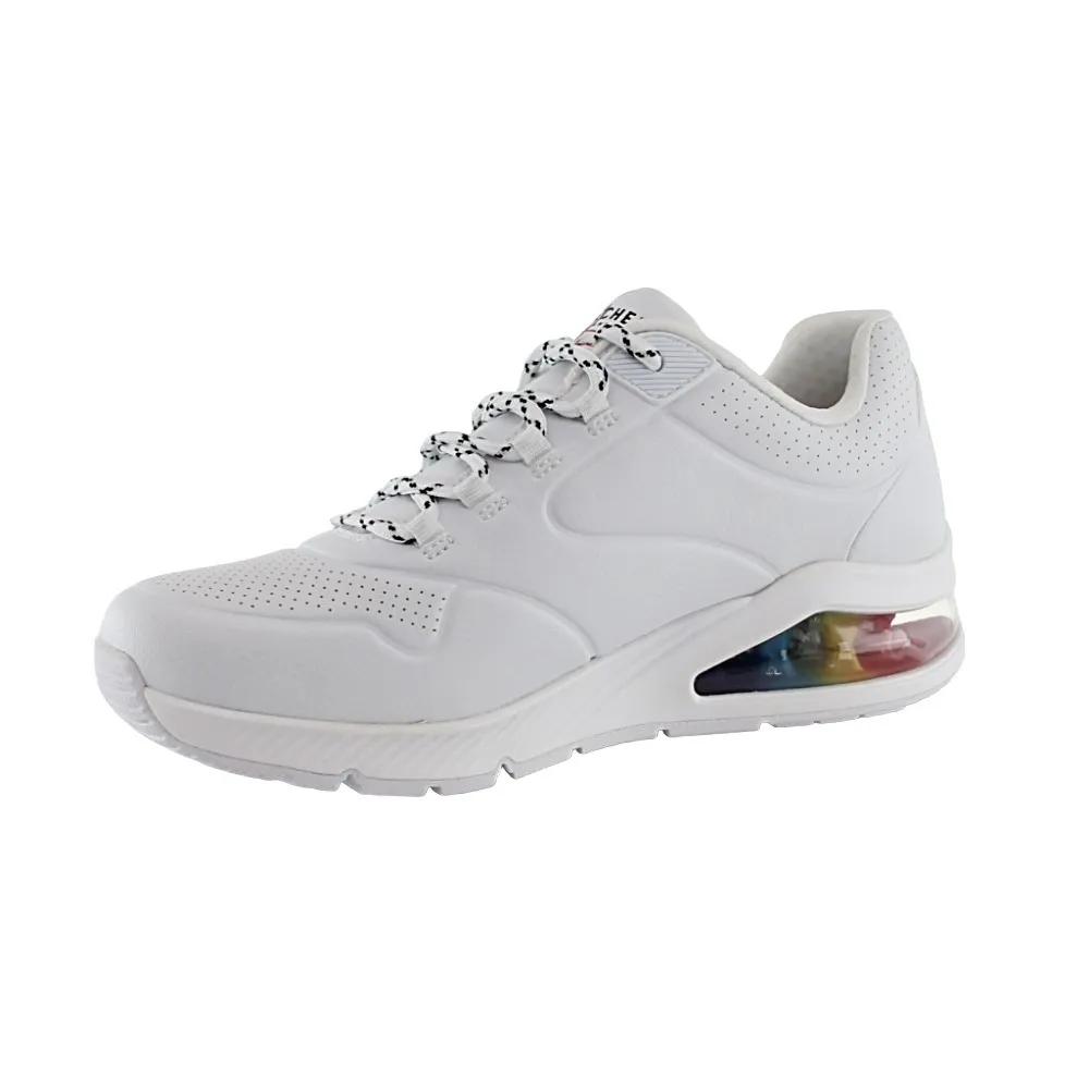 zapatillas Skechers Uno 2 blancas con diseño de corazones